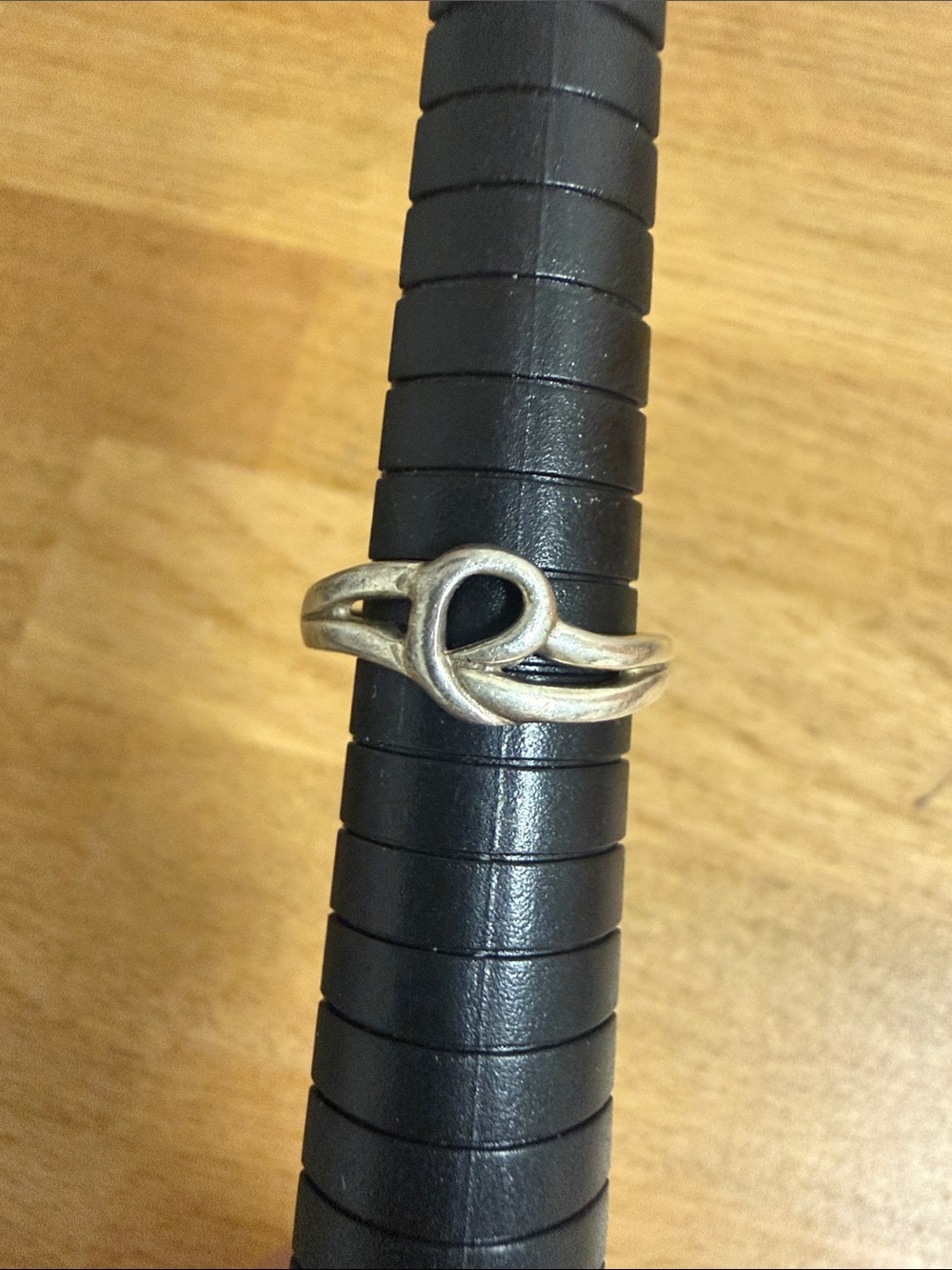925 silver knot twist artistic simple flat ring size 7